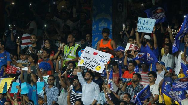 Fans wished Sachin Tendulkar a happy birthday at the Wankhede stadium. (BCCI)