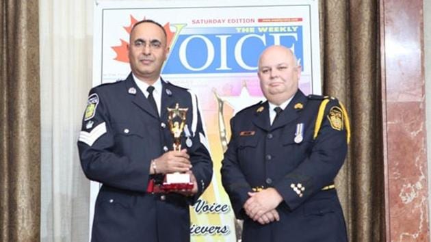 Staff sergeant Baljiwan Sandhu (Left), a decorated officer with 28 years of service on the Peel police force, had sought a promotion to inspector in 2013, but was denied.(Photo: Twitter)