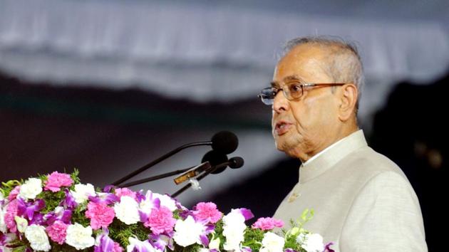 At the Osmania University’s centenary celebrations in Hyderabad on Wednesday, President Pranab Mukherjee said universities must be temples of higher learning and venues for free exchange of thoughts and ideas.(HT PHOTO)