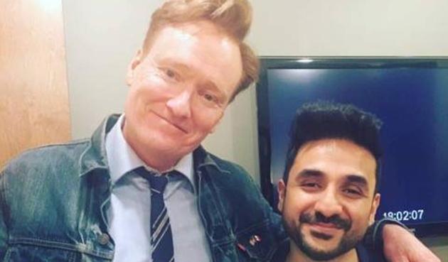Vir Das performed on Conan’s show for five minutes, which earned a roaring applause from the crowd. Vir Das performed on Conan’s show for five minutes, which earned a roaring applause from the crowd.