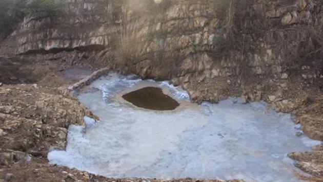 The forest department is digging up water pits in the Aravalli forest areas to prevent thirsty wild animals from straying into areas with human habitation. The forest department is digging up water pits in the Aravalli forest areas to prevent thirsty wild animals from straying into areas with human habitation.