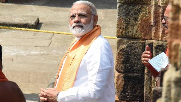 Expressing gratitude for bestowing the Bharatiya Janata Party (BJP) with their mandate, Prime Minister Narendra Modi on Wednesday thanked the people of Delhi for choosing the saffron party.(Arabinda Mahapatra/HT Photo)