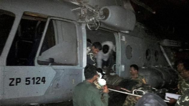 Injured CRPF jawans being airlifted to Raipur by an IAF chopper for treatment following a Maoist attack in Chhattisgarh’s Sukma district on Monday. (PTI Photo) Injured CRPF jawans being airlifted to Raipur by an IAF chopper for treatment following a Maoist attack in Chhattisgarh’s Sukma district on Monday. (PTI Photo)