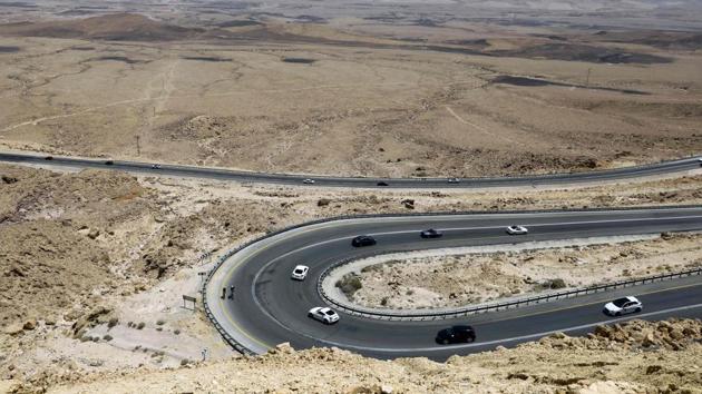 Around a dozen riders are part of the five-day event, intended to promote and preview the main race set for March 2018, which will follow a similar course but will also include part of Egypt. (MENAHEM KAHANA / AFP)