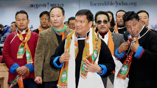 Representative Image: Panchayat members from Tawang district, representing three Assembly constituencies Mukto, Tawang and Lumla, joined BJP, leaving the Congress party at Kala Wangpo Convention Hall, in this file photo from February 2, 2017.(PTI)