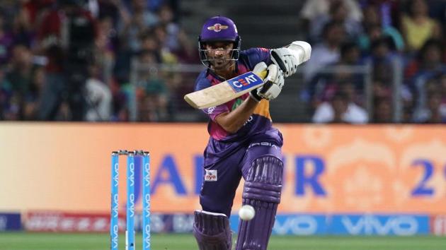 Ajinkya Rahane looked set for a fifty but he was stumped by Robin Uthappa off Sunil Narine for 46. (BCCI)