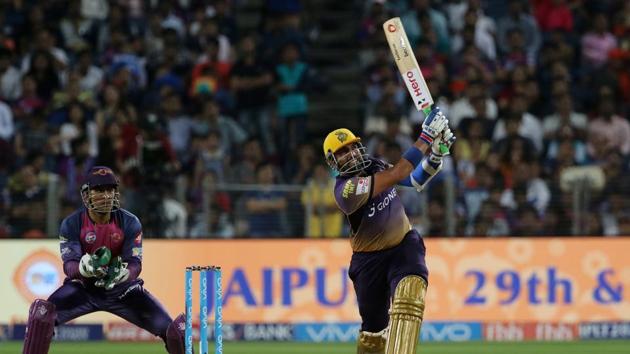 Uthappa notched up his 20th IPL fifty as he tore into the RPS bowlers. (BCCI)