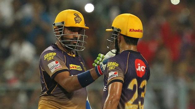 Uthappa combined with KKR skipper Gautam Gambhir (R) and scored 59 as the cruised towards an easy win. (BCCI) Uthappa combined with KKR skipper Gautam Gambhir (R) and scored 59 as the cruised towards an easy win. (BCCI)