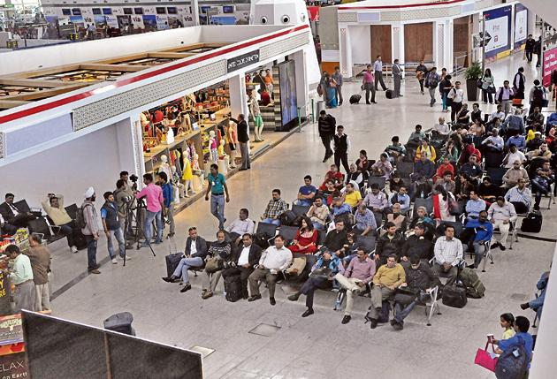 New Delhi, India - March 5, 2015: T-1 Terminal of Departure Lounge in New Delhi, India, on Thursday, March 5, 2015. (Photo by Vipin Kumar/ Hindustan Times)(Hindustan Times)