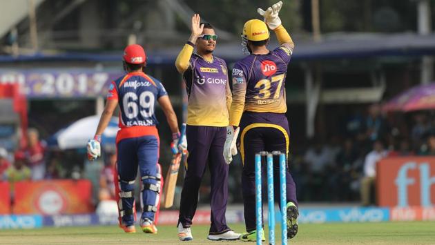Sunil Narine struck early for KKR, removing Karun Nair. (BCCI) 
