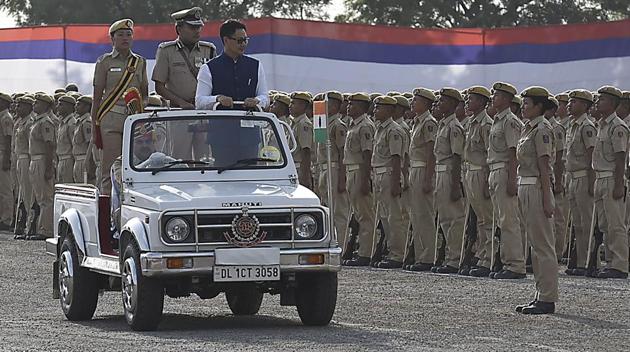 These batches had 964 Constables including 202 Women showcase India’s unity in diversity as 433 Constables including 134 Women are from North East, besides 105 Constables of Daman and Diu Police. (Raj K Raj/HT PHOTO)