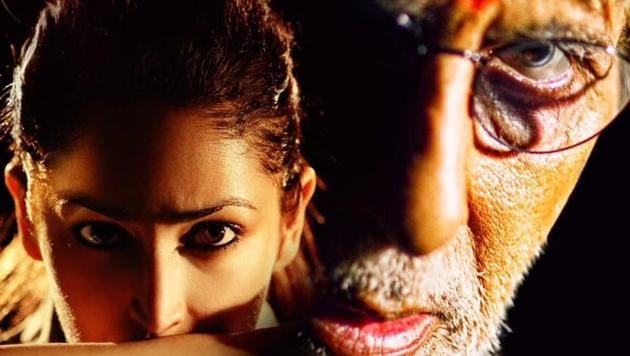 Yami Gautam and Amitabh Bachchan on a poster of Ram Gopal Varma’s Sarkar 3. Yami Gautam and Amitabh Bachchan on a poster of Ram Gopal Varma’s Sarkar 3.
