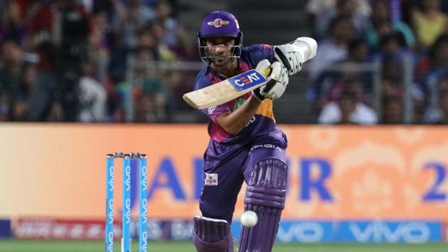 Ajinkya Rahane, who averages 23.44 in IPL 2017 so far, will look to get a big one when Rising Pune Supergiant take on Gujarat Lions on Monday.(BCCI)