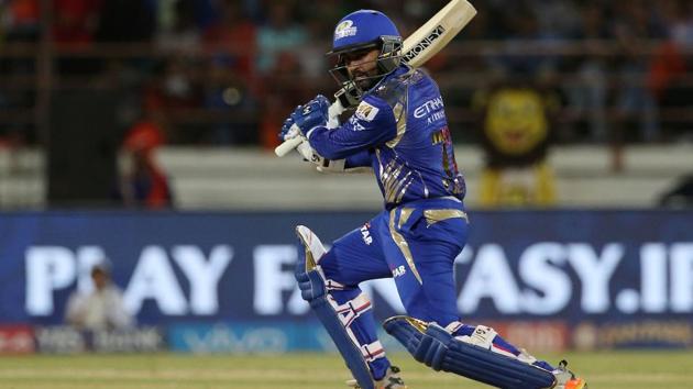 Parthiv Patel led Mumbai Indians’ reply with his aggressive strokeplay as the visitors crossed the 50-run mark in just the fifth over. (BCCI ) Parthiv Patel led Mumbai Indians’ reply with his aggressive strokeplay as the visitors crossed the 50-run mark in just the fifth over. (BCCI )