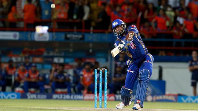 Kieron Pollard, who came out to bat alongside Jos Buttler, scored a six and four as Mumbai Indians set Gujarat Lions a 12-run target.  (BCCI ) 