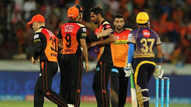 Bhuvneshwar Kumar picked up a couple of wickets to dent KKR. (BCCI)