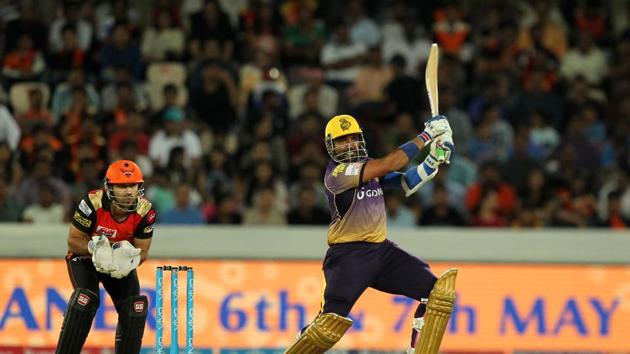Robin Uthappa struck an attacking fifty but once he fell, KKR’s hopes dimmed. (BCCI)