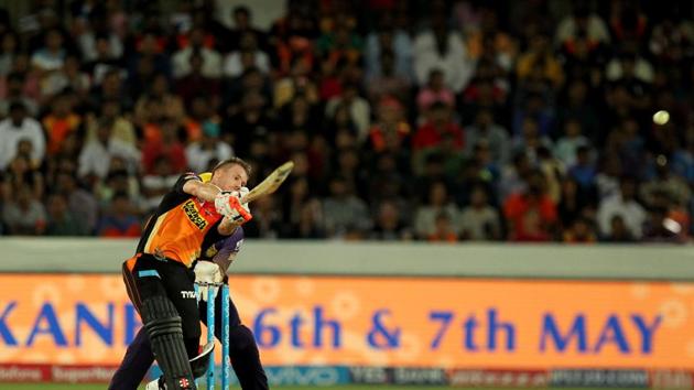 Warner continued to attack as he smashed Kuldeep Yadav for two big sixes. (BCCI)
