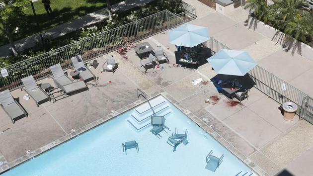 In San Diego, at the La Jolla Crossroads apartments, where a deadly shooting took place on Sunday.(AP Photo) In San Diego, at the La Jolla Crossroads apartments, where a deadly shooting took place on Sunday.(AP Photo)