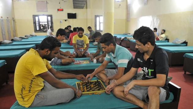 Addicts undergoing treatment playing carrom at the Growth Foundation centre in Ludhiana. (Gurminder Singh/HT Photo) Addicts undergoing treatment playing carrom at the Growth Foundation centre in Ludhiana. (Gurminder Singh/HT Photo)