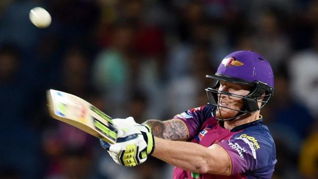 Pune: Rising Pune Supergiants batsman Ben Stokes plays a shot. (PTI) Pune: Rising Pune Supergiants batsman Ben Stokes plays a shot. (PTI)