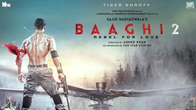 Tiger Shroff inthe first poster of Baaghi 2.