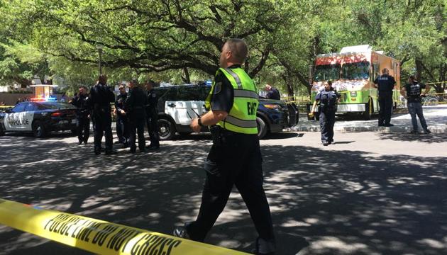Emergency personal work near the scene after a fatal stabbing attack on the University of Texas campus Monday, May, 1, 2017.(AP Photo) Emergency personal work near the scene after a fatal stabbing attack on the University of Texas campus Monday, May, 1, 2017.(AP Photo)