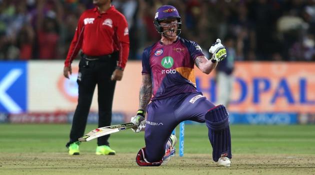 Ben Stokes slammed his maiden IPL century as Rising Pune Supergiant secured their first-ever win over Gujarat Lions with a five-wicket win which knocked Royal Challengers Bangalore out of the play-off race.(BCCI)