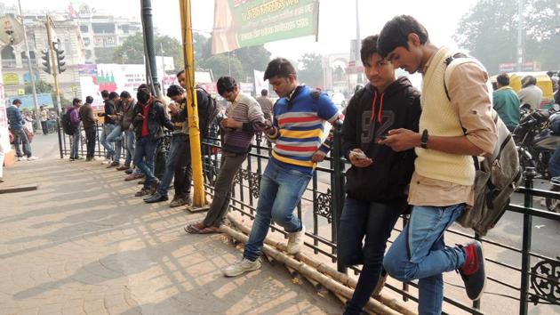 Students using wi-fi at a public place. (HT File Photo) Students using wi-fi at a public place. (HT File Photo)