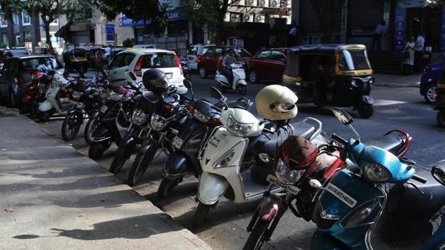 Bikes parked near Masunda Lake near Wednesday. (Praful Gangurde) Bikes parked near Masunda Lake near Wednesday. (Praful Gangurde)