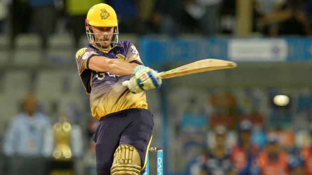 Kolkata Knight Riders opener Chris Lynn had injured his shoulder while going for a difficult catch in KKR’s second match of the 2017 Indian Premier League season.(AFP)