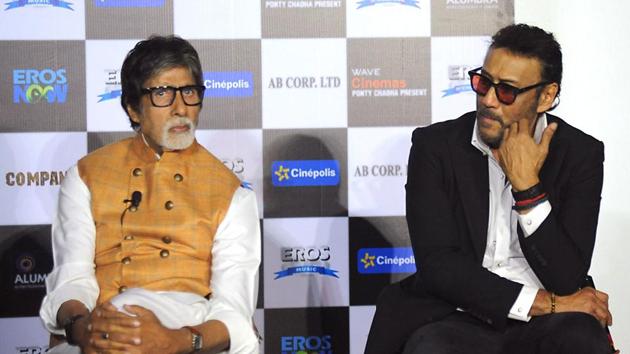 Amitabh Bachchan and Jackie Shroff pose during the trailer launch of Sarkar 3. (AFP) Amitabh Bachchan and Jackie Shroff pose during the trailer launch of Sarkar 3. (AFP)