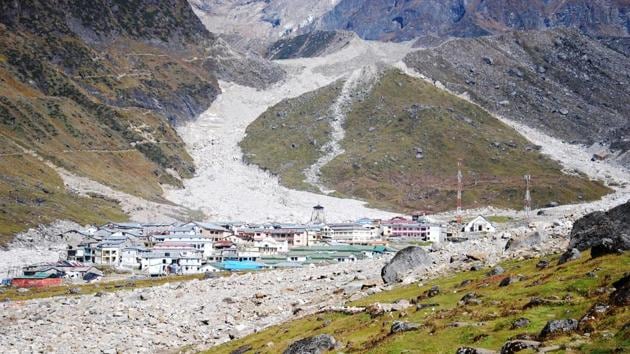 A view of Kedarnath shrine town. (Vinay Santosh Kumar/HT) A view of Kedarnath shrine town. (Vinay Santosh Kumar/HT)