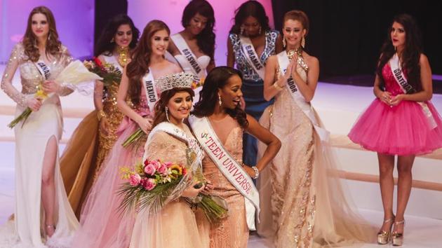 Srishti Kaur, a resident of Noida, was crowned Miss Teen Universe 2017 after beating 25 contestants from around the world at the annual beauty pageant. (INTI OCON / AFP) Srishti Kaur, a resident of Noida, was crowned Miss Teen Universe 2017 after beating 25 contestants from around the world at the annual beauty pageant. (INTI OCON / AFP)