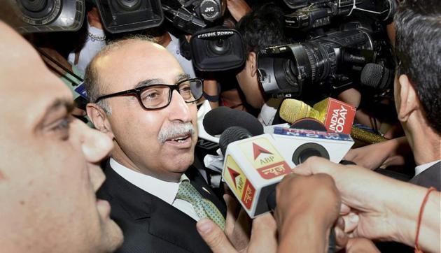 Pakistan high commissioner Abdul Basit talks to the media after attending a programme in New Delhi(PTI FILE PHOTO)
