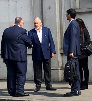 Vijay Mallya leaves the Westminster Magistrate's Court in London on April 18 after getting bail. He was arrested by Scotland Yard on an extradition warrant issued by India(PTI photo)