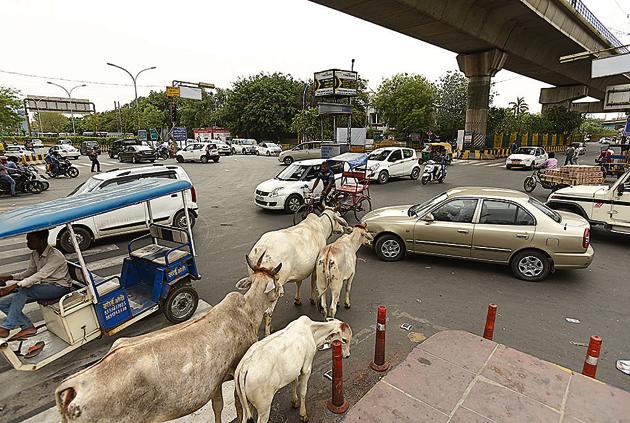 Sector 15 crossing in Noida. (Virendra Singh Gosain/HT PHOTO) Sector 15 crossing in Noida. (Virendra Singh Gosain/HT PHOTO)