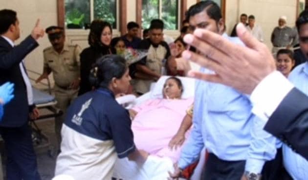 Eman Ahmed being moved out of the hospital.(Bhushan Koyande)
