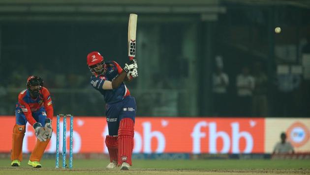 Sanju Samson plays a shot during an IPL 2017 match between Delhi Daredevils and Gujarat Lions on Thursday.(BCCI)