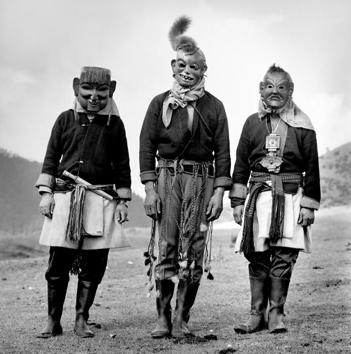 Yak Cham performers in Merak, a remote village in east Bhutan, 2004. (Courtesy: Serena Chopra)