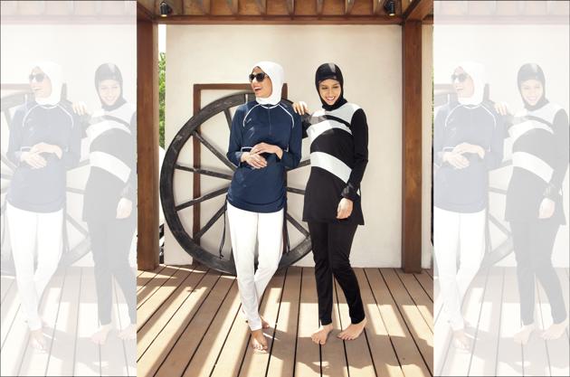 A burkini is a swimsuit that covers your body from head to toe, except your face. Wear it if you need to cover up because of any skin issues to protect your skin from harmful chemicals. (Left) On Aanchal: Burkini, East Essence; Sunglasses, Vogue Eyewear; (Irina Usova) A burkini is a swimsuit that covers your body from head to toe, except your face. Wear it if you need to cover up because of any skin issues to protect your skin from harmful chemicals. (Left) On Aanchal: Burkini, East Essence; Sunglasses, Vogue Eyewear; (Irina Usova)
