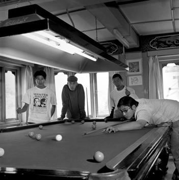 Friends at a snooker club in Thimphu in 2005. (Courtesy: Serena Chopra)