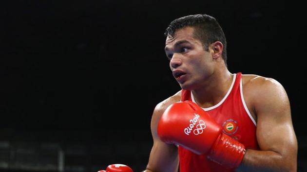 Indian boxer Vikas Krishan ended with a bronze at the Asian Championships in Tashkent.(Reuters) Indian boxer Vikas Krishan ended with a bronze at the Asian Championships in Tashkent.(Reuters)