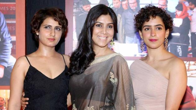 Sakshi Tanwar, Fatima Sana Shaikh and Sanya Malhotra during the success party of Dangal in Mumbai. (PTI) Sakshi Tanwar, Fatima Sana Shaikh and Sanya Malhotra during the success party of Dangal in Mumbai. (PTI)