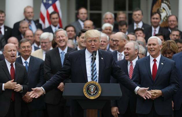 Donald Trump with Congressional Republicans at the White House on Thursday. (Reuters) Donald Trump with Congressional Republicans at the White House on Thursday. (Reuters)