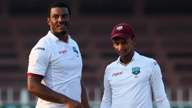 Shannon Gabriel’s (L) 5/11 guided the West Indies to a 106-run win over Pakistan in the second Test at Barbados. Get full cricket score of West Indies vs Pakistan here(Getty Images) Shannon Gabriel’s (L) 5/11 guided the West Indies to a 106-run win over Pakistan in the second Test at Barbados. Get full cricket score of West Indies vs Pakistan here(Getty Images)