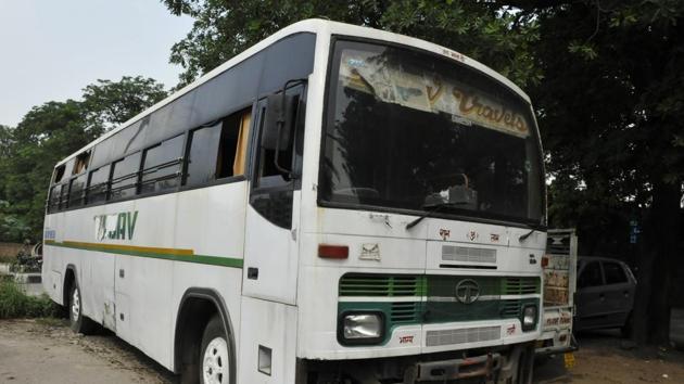 The bus in which the victim was gang raped on December 16, 2012.(Sonu Mehta/HT File)