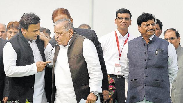 The battle for the party peaked in January, when Akhilesh snatched control of the party from his father. But the bitter tussle was seen as among the reasons for the party’s loss.(PTI file) The battle for the party peaked in January, when Akhilesh snatched control of the party from his father. But the bitter tussle was seen as among the reasons for the party’s loss.(PTI file)
