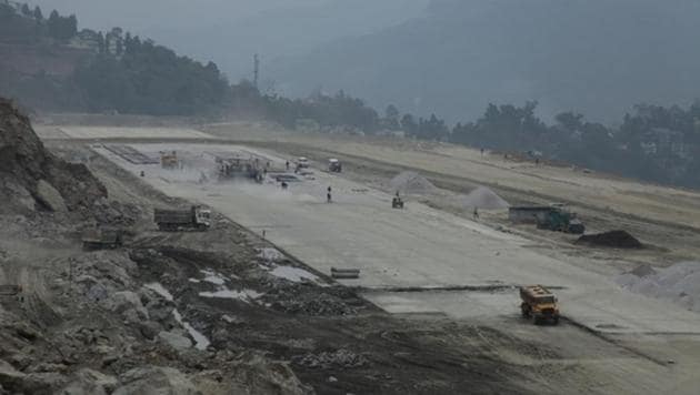 The new airport is coming up at Pakyong, about 35km from Sikkim’s capital Gangtok.(Photo: I&PR department, Sikkim)