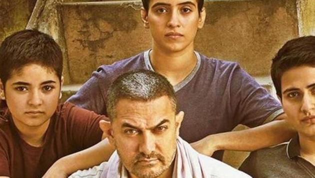 Aamir Khan on the poster of Dangal.(HT Photo)